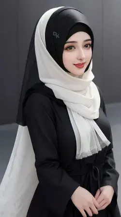 Black and White Hijab