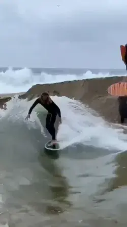 Epic river wave ride in Aliso Beach, Laguna Beach, California. Would you try this out?