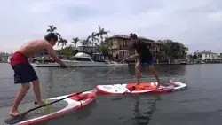 Tug of war on the paddle board 💪💥🔥