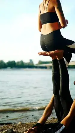 Friendly Couple Acroyoga Poses for beginners | Strength & Balance