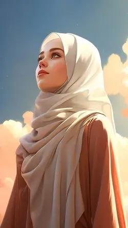 Beautiful woman wearing hijab, piety, humility