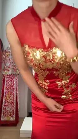 Modern Chinese Wedding Dress | Red Long Cheongsam | Traditional Qipao 