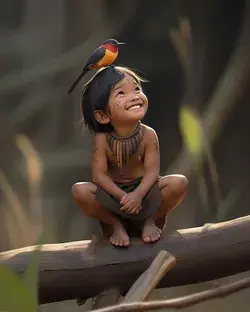 Indian Kid With Bird 231128.06