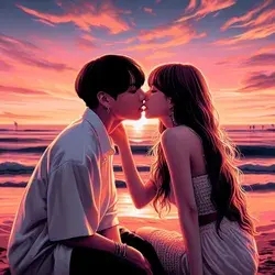 Lizkook kiss sunset #lizkook #ai