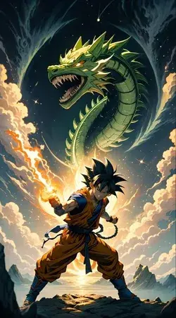 "Fiery Goku | Scenescoop 101011" – Wall Art