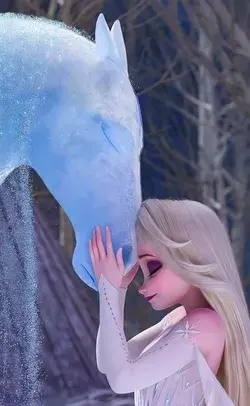 Elsa with her ice horse