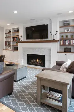 Transitional Fireplace Wall