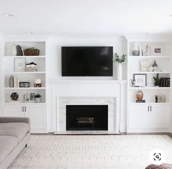 Wall Recess with entertainment, fireplace & furniture walls