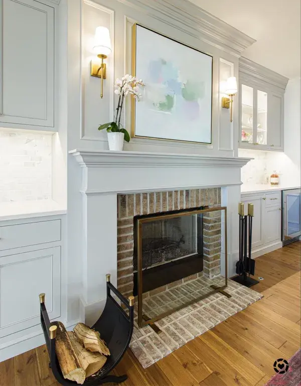 Fireplace makeover transitional design