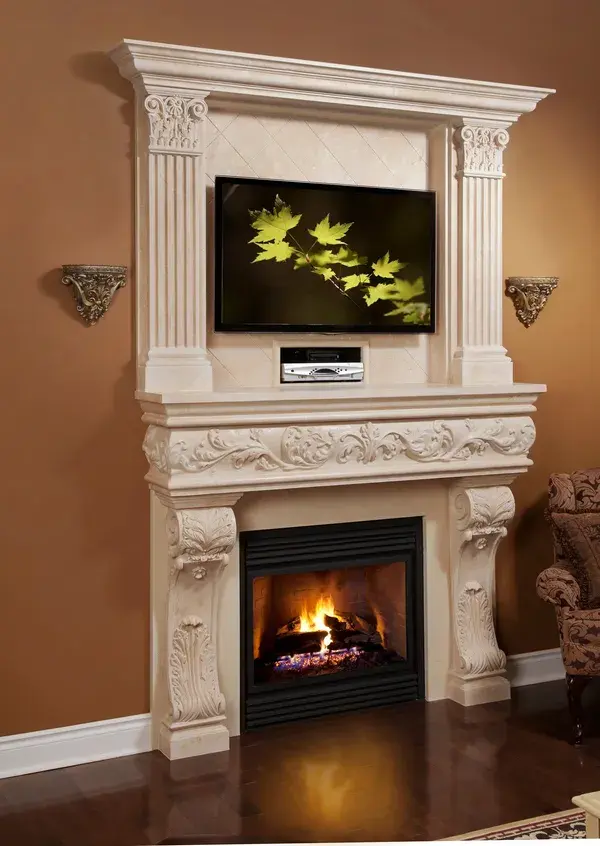 Venetian Majestic Series Stone Fireplace Mantel