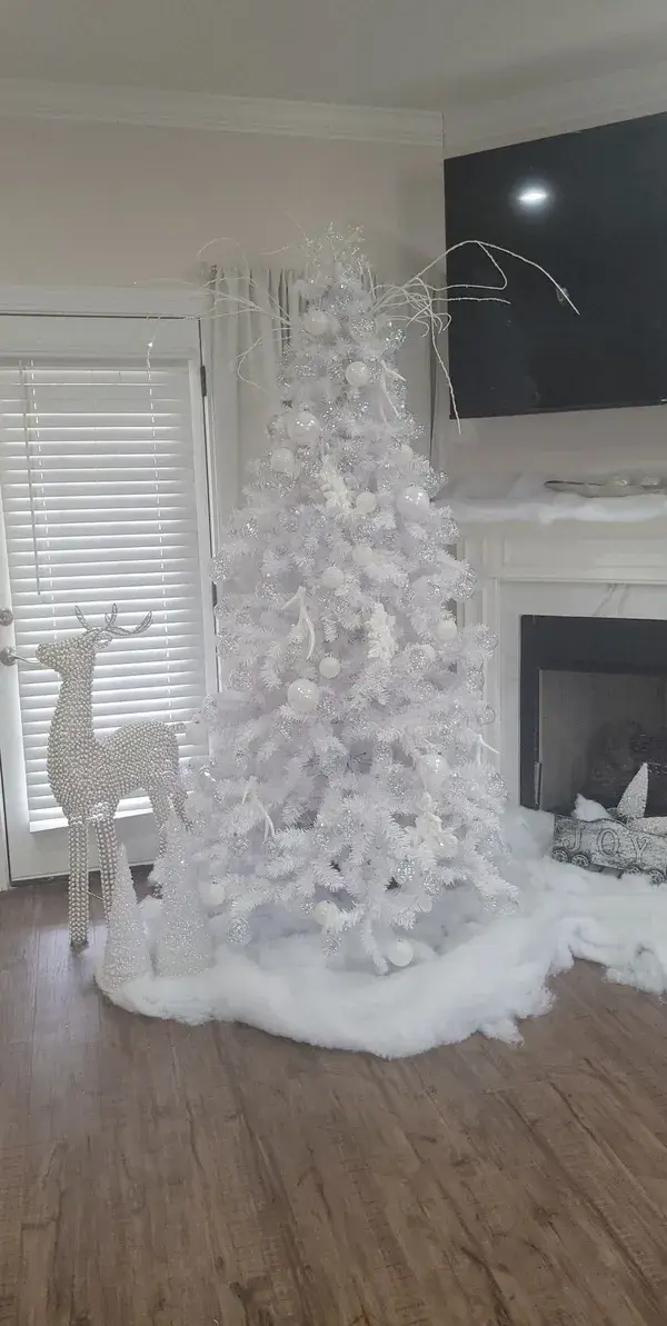 All white Christmas decor