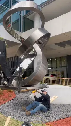 Installing Symphony Sculpture at Innovation Tower, Orlando.