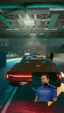 I think Sampson might be cheating.  Where in the Cyberpunk is he going?