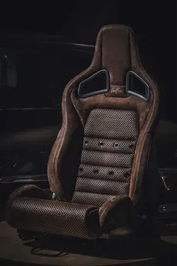 Basket weave leather Recaro seat