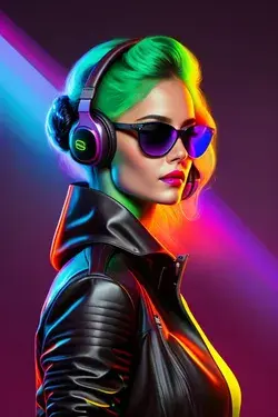 Neon girl image download||AI image