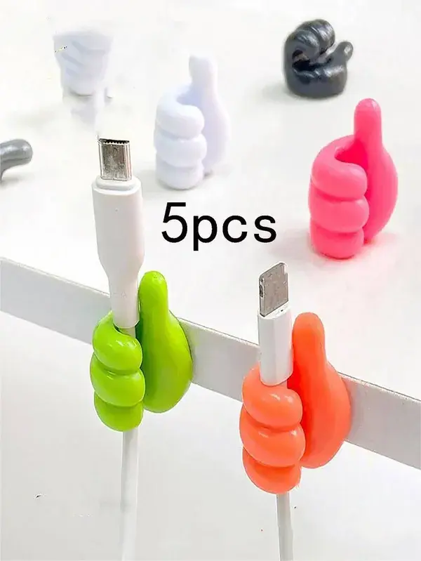 5pcs Small & Colorful Hand Cable Organizers, No Punching Required