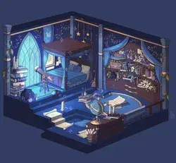 fantasy house concept art interior