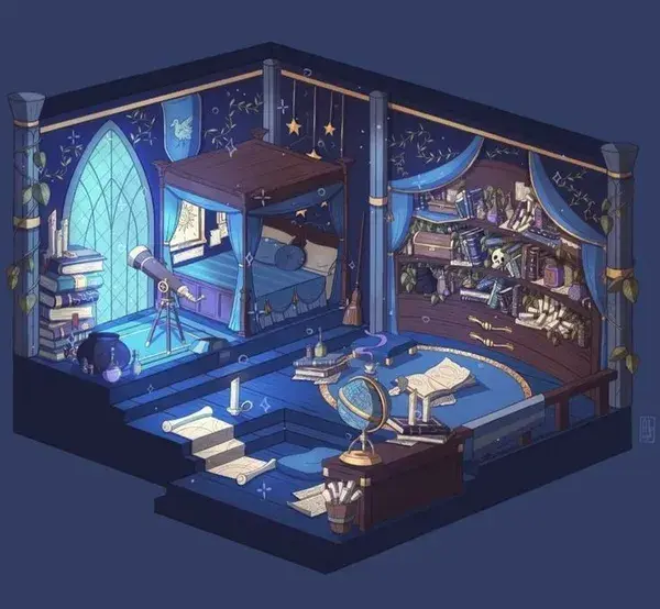 fantasy house concept art interior