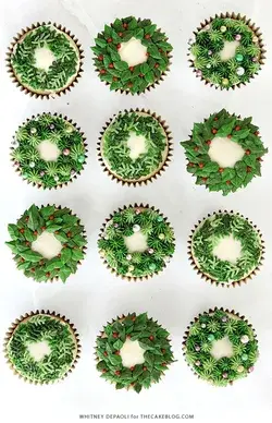 Christmas Wreath Cupcakes