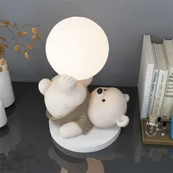 Modern Cute Cartoon Bear Table Lamp - Moon Night Light