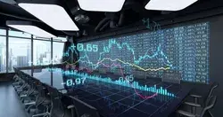 Animated Charts Diagrams of Financial Stock Footage Video