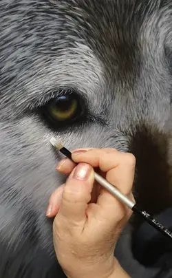 Wolf Oil Painting