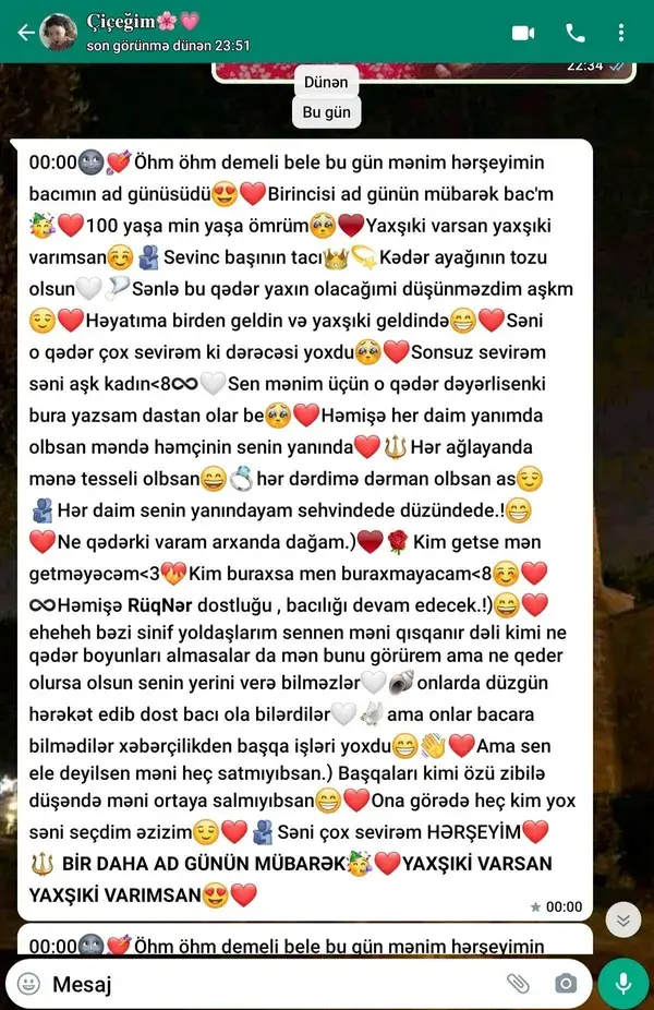 Ad günü mesajm Kankamdan🥺🌹Sana kurban olurum benğğ🤍