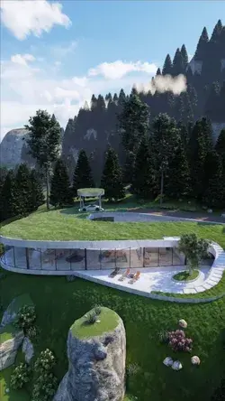 House Over the Lake: A Holiday Home with Green Roof in Whistler, Canada Concept Design by Omar Hakim