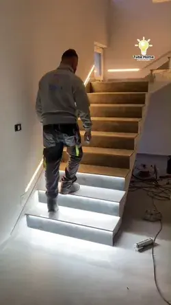 make a unique light setup in stair - Foot light - tube home