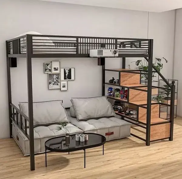 Pin de Anita en Habitacion con altillo/ camas altas/ divisiones | Camas de loft, Dormitorio en el entrepiso, Muebles para casas pequeñas