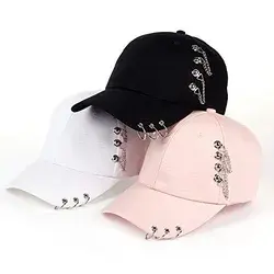 Adult Casual Solid Adjustable Iron Ring Baseball Caps Snapback Cap Casquette Hats Fitted Casual Gorras Dad Hats