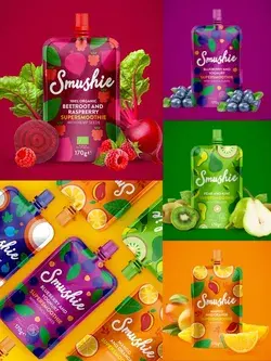 Salvest Organic Smushie Smoothie Packaging Design