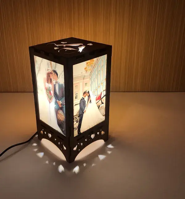 Wedding lantern / engagement gift box /Photo lantern for couples / memory lantern /  light box with pictures / Personalized Gift