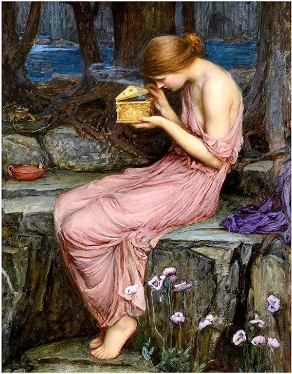 Amazon.com: ArtDash Ready-to-Frame Archival-Quality Print - Historic Renaissance Art by John William Waterhouse: &#39;Psyche Opening the Golden Box&#39;. (11inch×14inch Textured Art Paper) White: Posters &amp; Prints