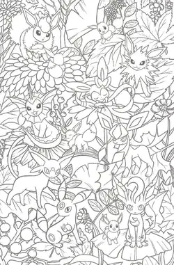 Cartoon coloring book page for adults.