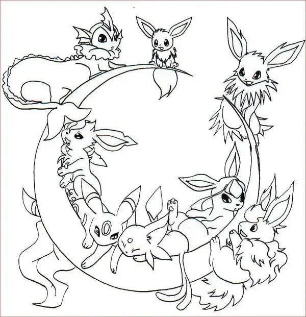 10 Precious Coloriage Pokemon Evoli Et Ses Évolutions Collection