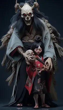 Futakuchi-onna, evil japaneese yokai