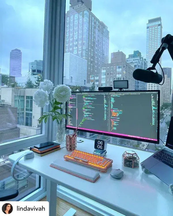 Desk Setup Idea with Big Window View