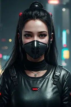 Masked cyber girl