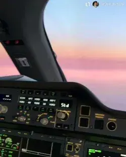 Cockpit view - sunset - airplane / aviation video 