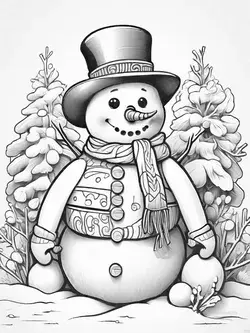 snow 🌨 man free coloring pages