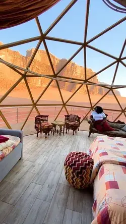 Glamping in the desert at Wadi Rum, Jordan