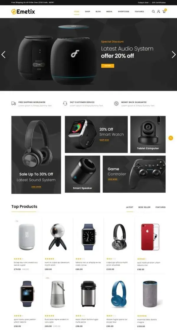 Emetix - Digital Shop WooCommerce Theme