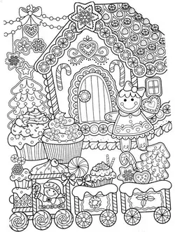 Coloring book page illustration for kids