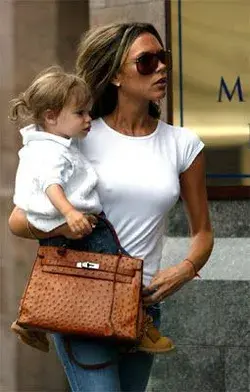 Victoria Beckham and her Ostrich Handbag