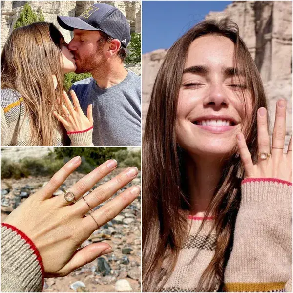 Lily Collins & Charlie McDowell are engaged, check out her ‘rose cut diamond’ ring