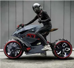 Cyberpunk-looking, Whipray Superbike concept by @mohd.fahd - More on EatSleepRIDE Motorcycle GPS app