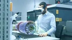 Factory Chief Engineer Wearing Vr Stock Footage Video