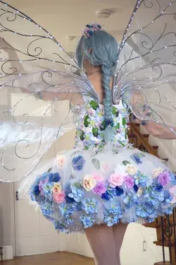 Giant fairy wings with LEDs and invisible harness