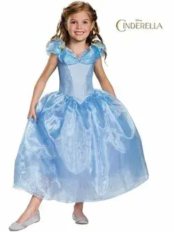 New NWT BLUE CHILD Disney Cinderella DRESS Movie Kids Deluxe Costume SMALL 4-6X. Cinderella dress